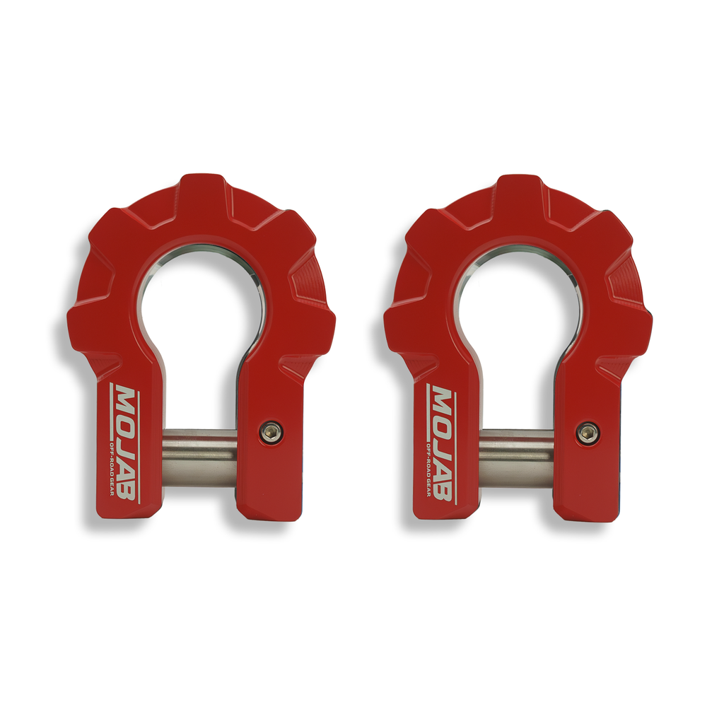 3/4'' Extreme duty Aluminum D-Shackle set (9T)-Ceramic coated (LIFETIME WARRANTY*)-Raw Shackles and Red are scheduled for delivery during the week commencing July 6th