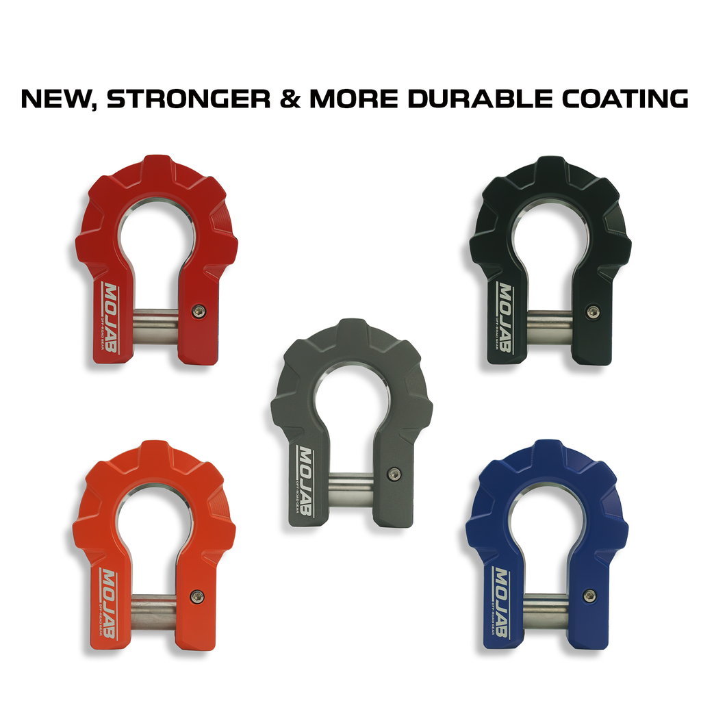 3/4'' Extreme duty Aluminum D-Shackle set (9T)-Ceramic coated (LIFETIME WARRANTY*)-Raw Shackles and Red are scheduled for delivery during the week commencing July 6th